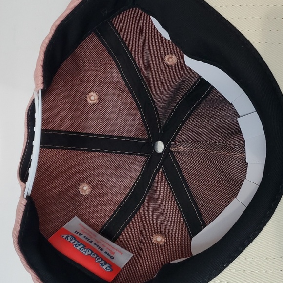 Free & Easy Adult Unisex Two Tone Pink Ivory Snapback Cap Hat - Picture 8 of 9